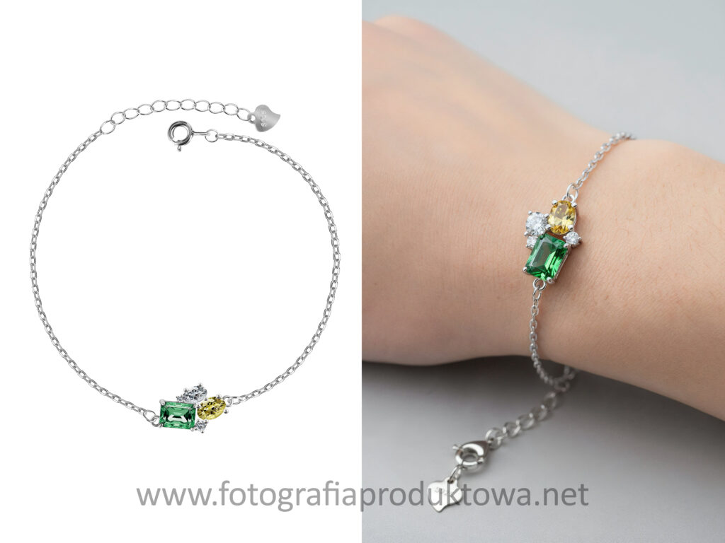 zdjęcie produktowe packshot biżuterii i wizualizacja produktu