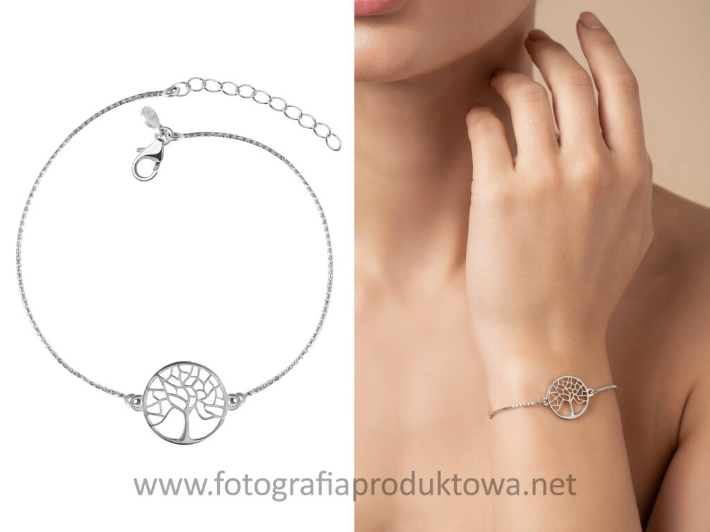 zdjęcie produktowe packshot biżuterii i wizualizacja produktu
